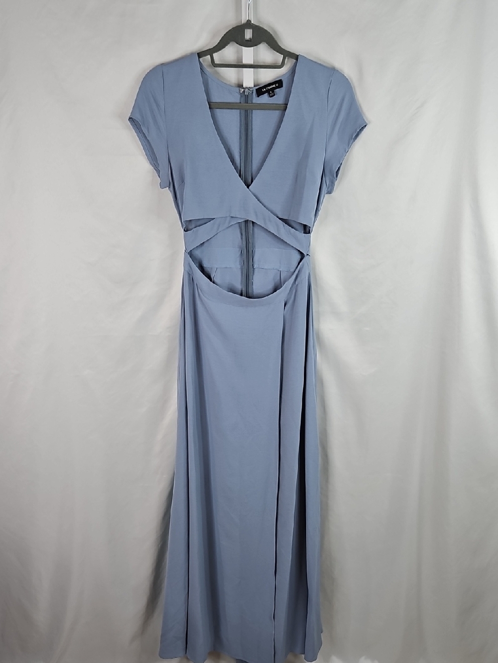 La Charme U Light Blue Cutout Maxi Dress Elegant Womens Evening Dress Size Small